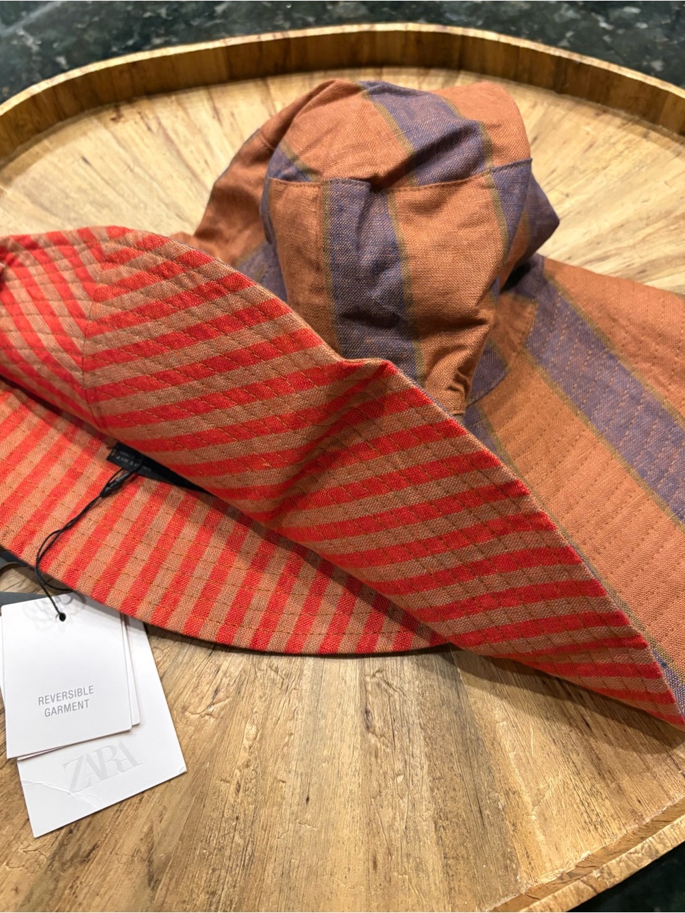 Zara Reversible Striped Linen Hat. Size S. Brand new! - Picture 10 of 14
